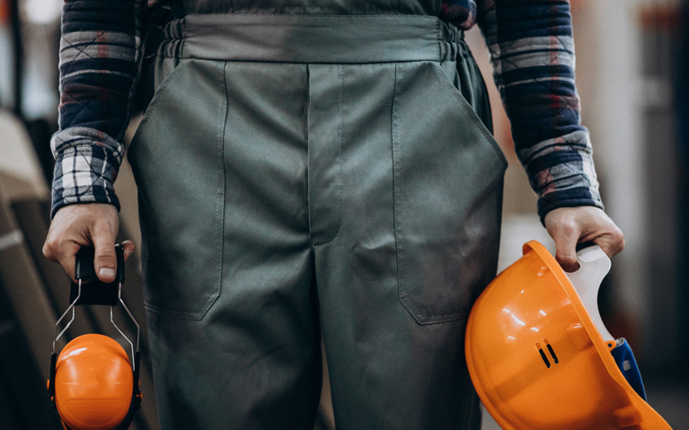 Handyman with Safety Earphones