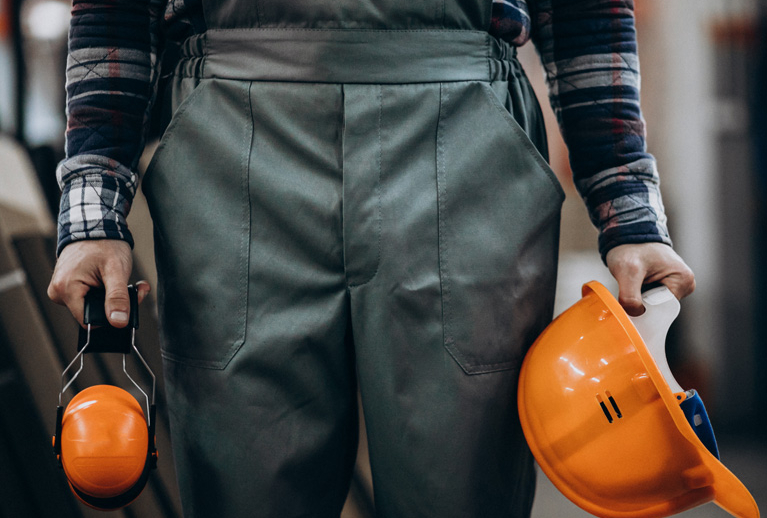Handyman with Safety Earphones