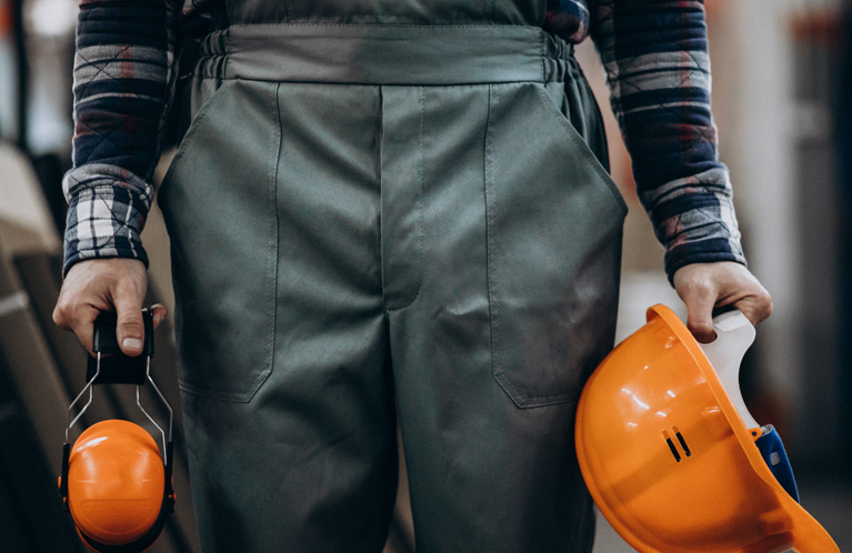 Handyman with Safety Earphones